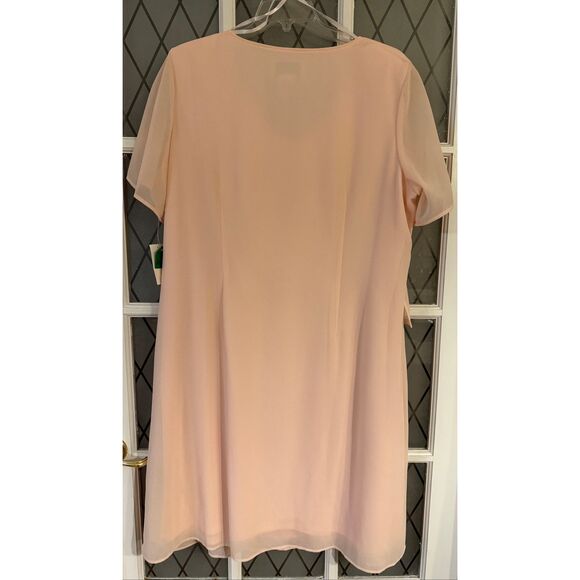 VTG Another Thyme Womens Blush Pink Embroidered Sheer Overlay Shift Dress Size 2 - Picture 5 of 7